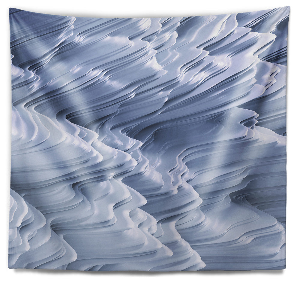 Snowy Hills 3D Texture Abstract Wall Tapestry, 92"x78"