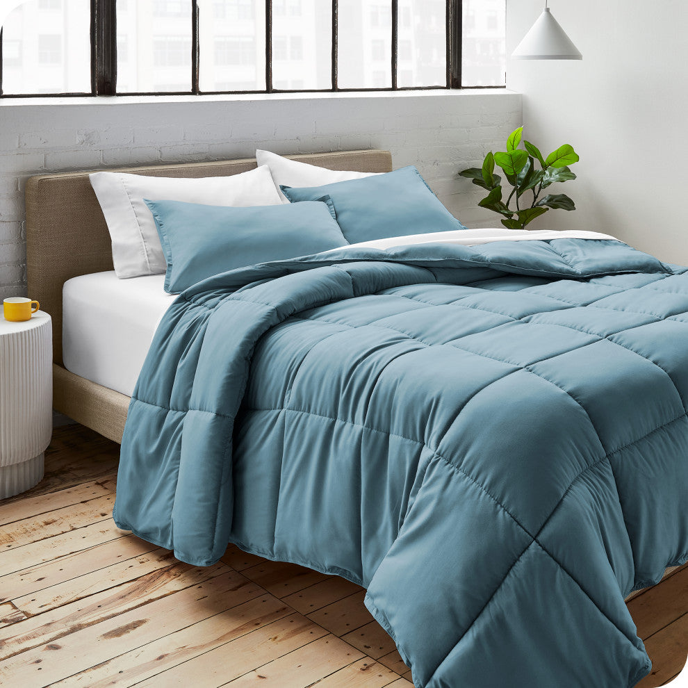 Bare Home Down Alternative Comforter Set, Coronet Blue, Twin/Twin Xl