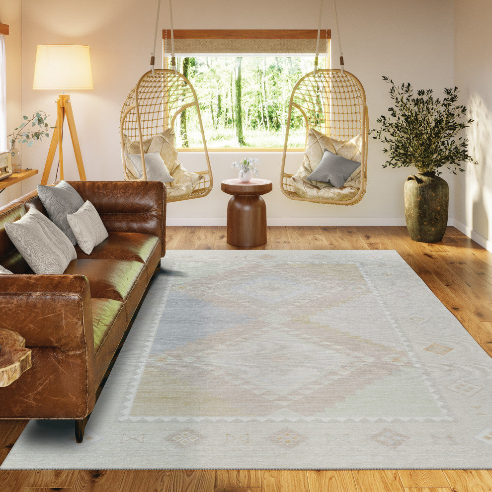 Indoor/Outdoor Phoenix PH2 Ivory Machine Washable 5' x 7'6" Rug