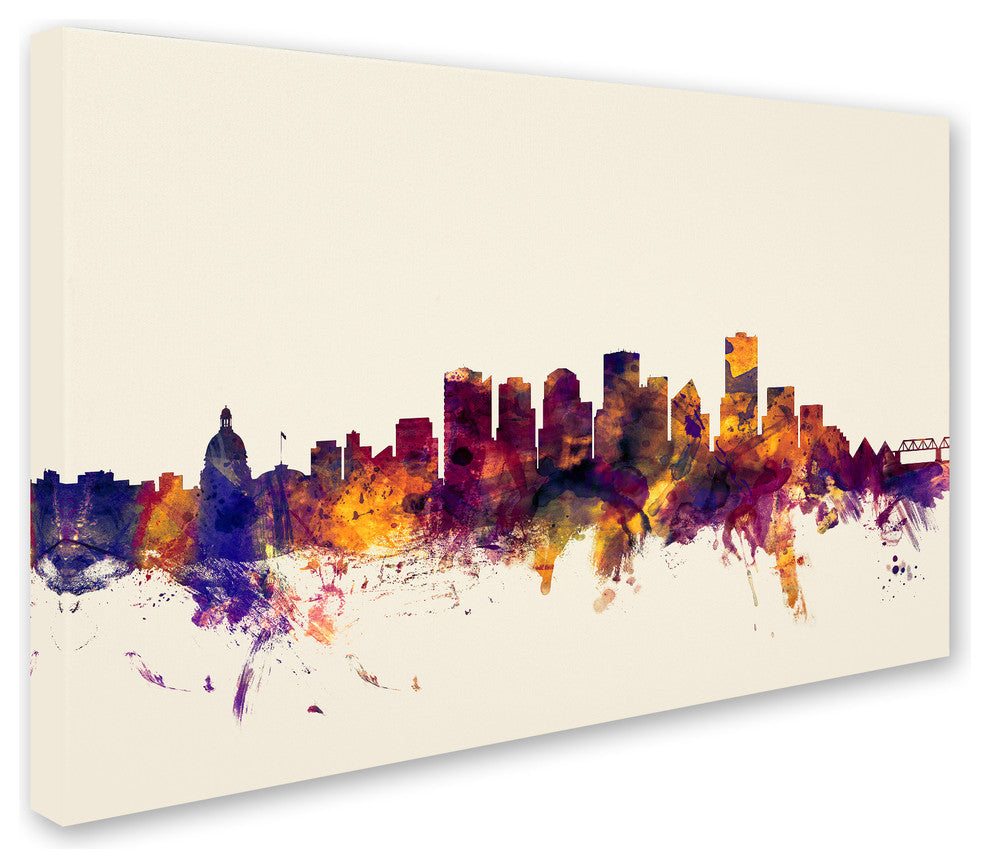 Michael Tompsett 'Edmonton Canada Skyline' Canvas Art, 24"x16"