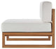 Lounge Sectional Sofa Chair Set, Wood, Brown Natural White, Modern, Outdoor