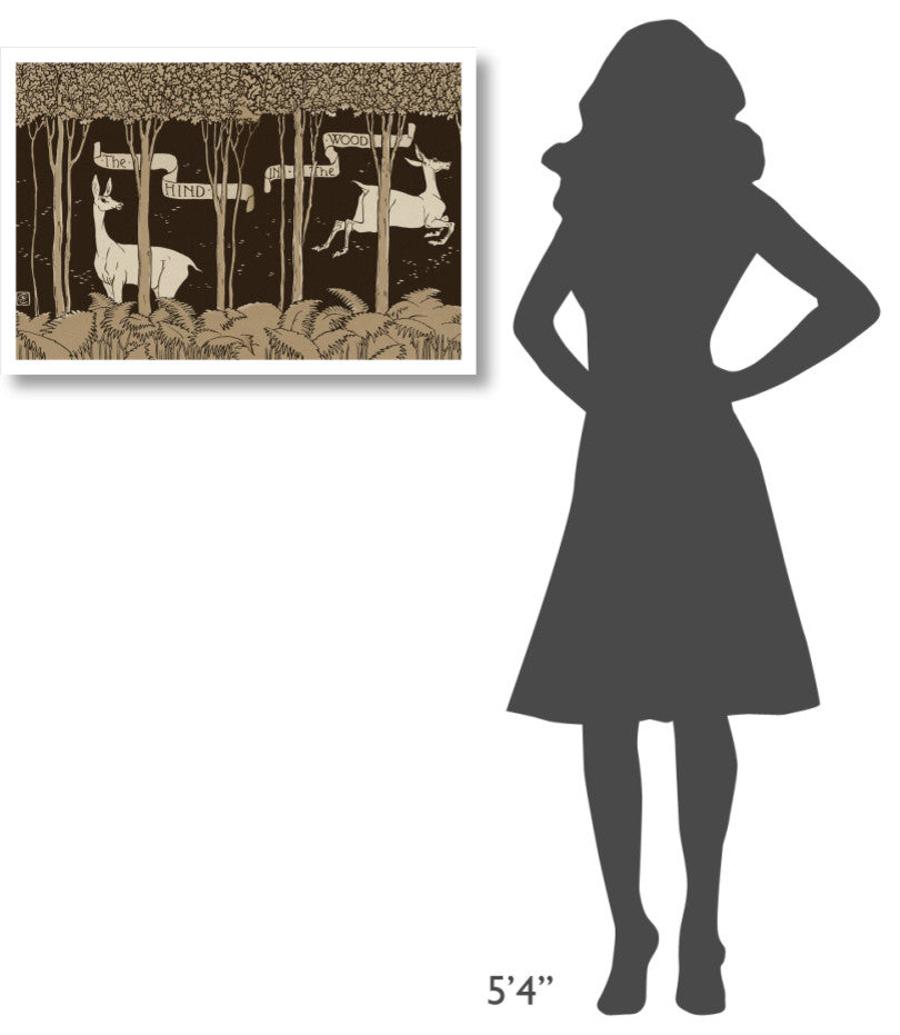 "Hind in the Wood Title Page" Digital Paper Print by Walter Crane, 32"x22"