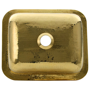Nantucket Sinks 17.5"x14.5" Rectangle Undermount Bar Sink, Polished Brass