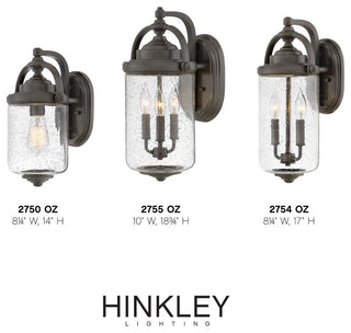 Hinkley Willoughby Medium Wall Mount Lantern, Oil Rubbed Bronze