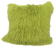 20" Lime Green Genuine Tibetan Lamb Fur Pillow With Microsuede Backing