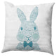 Monochrome Bunny Easter Decorative Throw Pillow, Explorer Blue, 18x18"