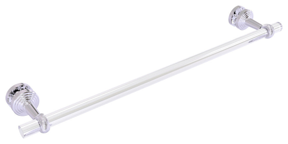 Pacific Beach 24" Shower Door Towel Bar with Twisted Accents, Polished Chrome
