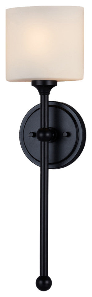 Sequoia 1-Light Wall Sconce FSN-4331-OPAL-MBLK, Matte Black