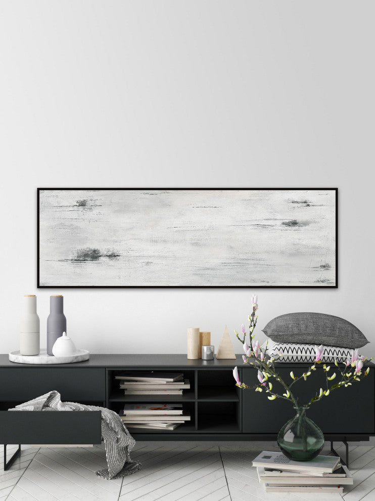 "Flames of Existence" Floater Framed Painting Print on Canvas, 45x15