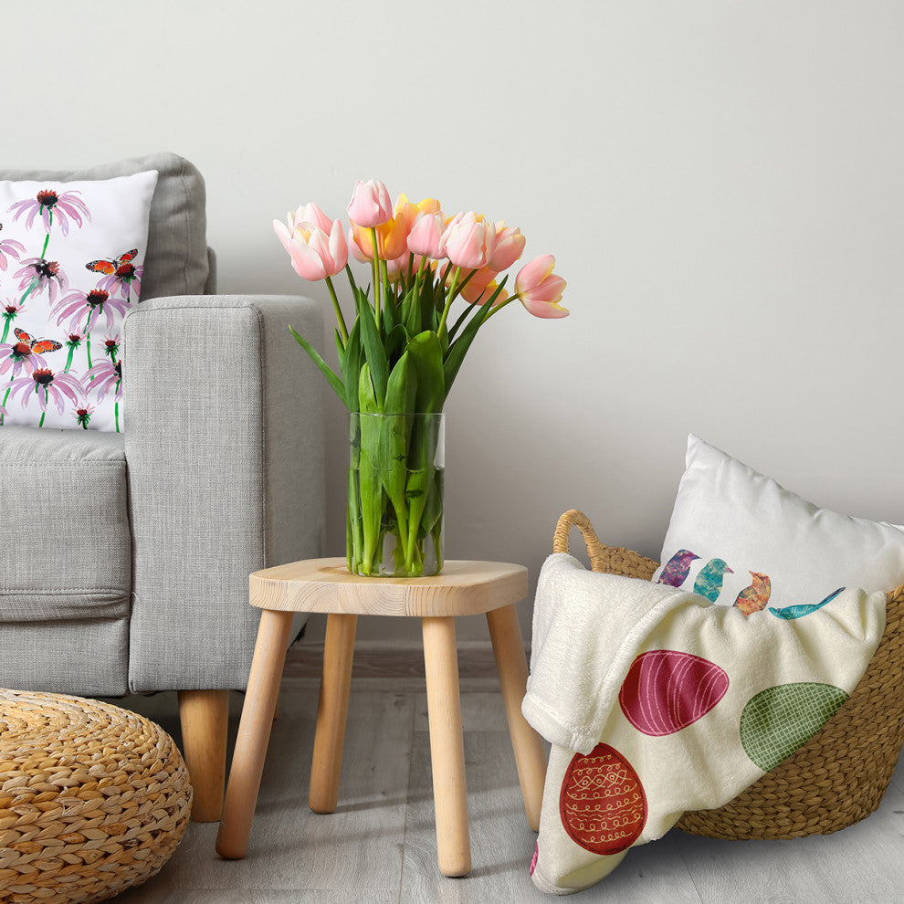 60 x 80 in Egg Hunt Easter Throw Blanket, Whisper White
