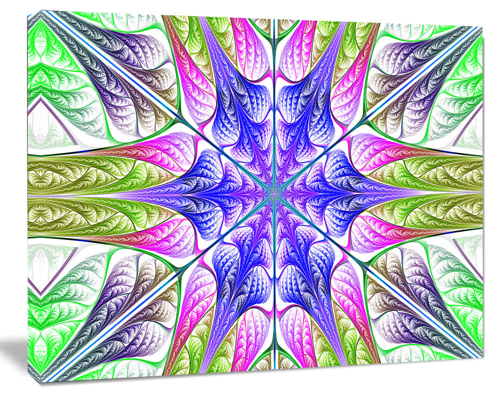 Extraordinary Fractal Light Green Art, Oversized Abstract Canvas Print, 60x40