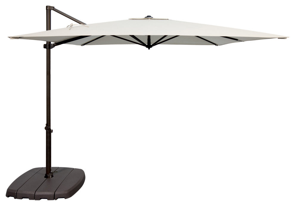 Skye 8.6' Square Umbrella With Cross Bar Stand, Ginkgo