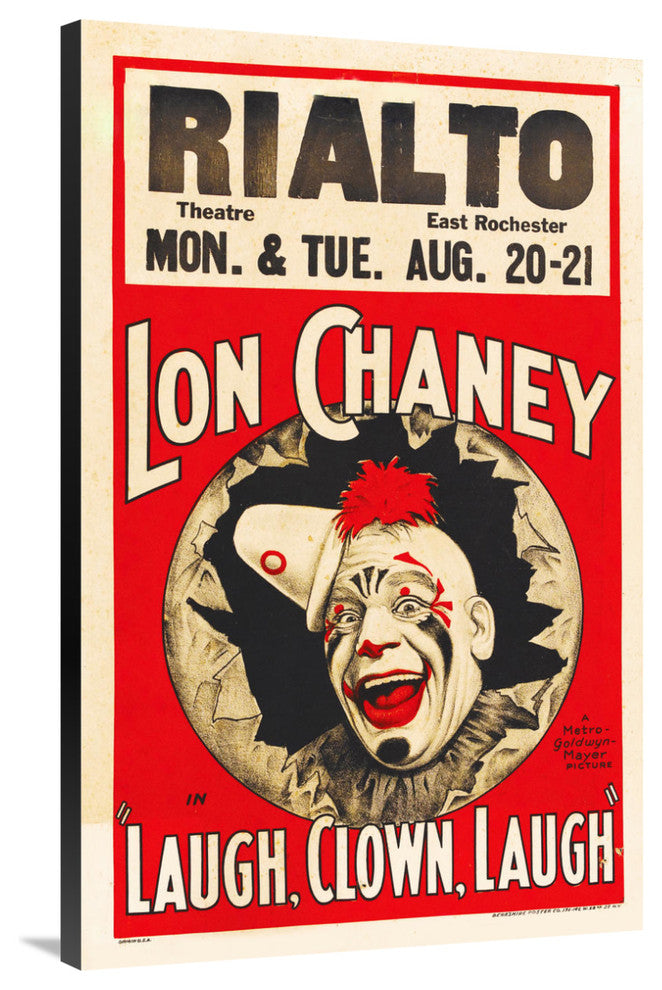 "Poster - Laugh, Clown, Laugh 03" Canvas by Hollywood Photo Archive, 25x40"