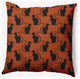 18" x 18" Spooky Cats Indoor/Outdoor Polyester Throw Pillow, Sienna