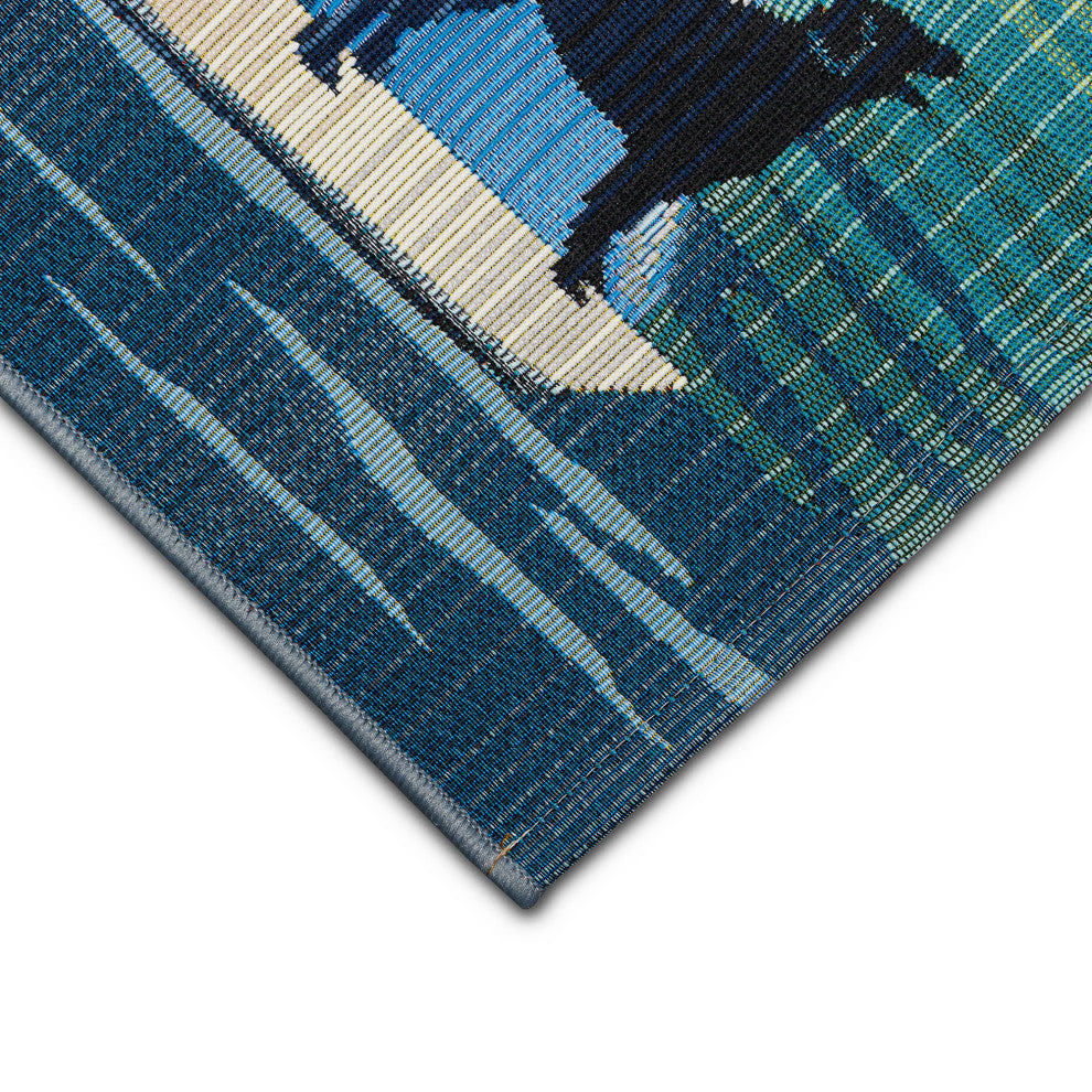 Esencia See Spot Sail Indoor/Outdoor Mat Blue 2'x2'10"