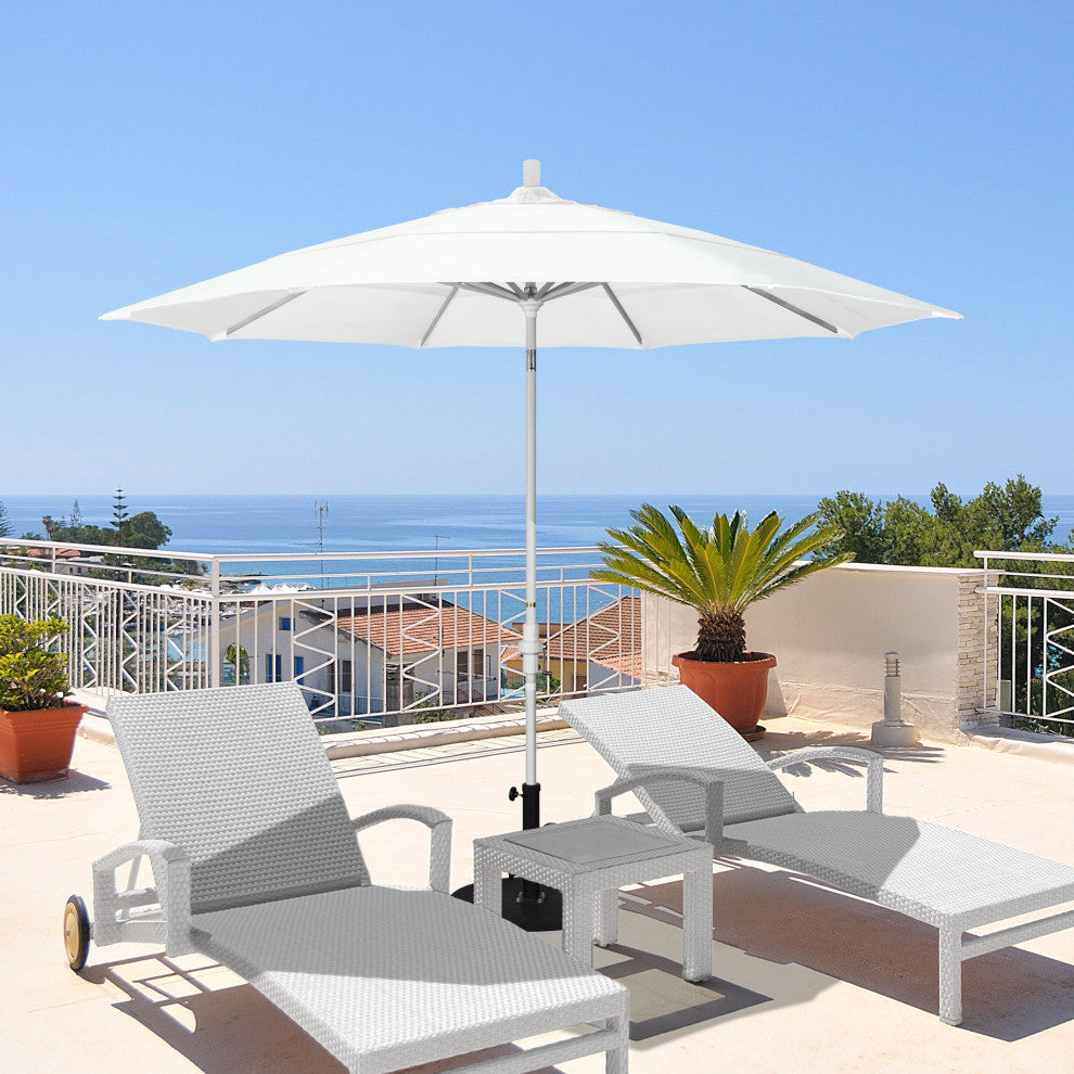 11' Aluminum Umbrella Collar Tilt Matted White, Tuscan