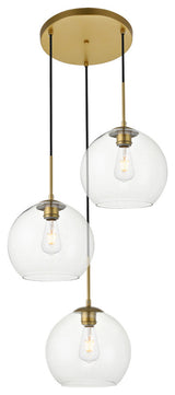 Elegant Baxter 3-Light Brass Pendant