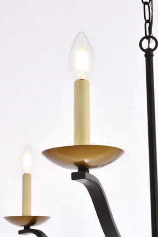Tobias 42" Pendant, Black and Brass