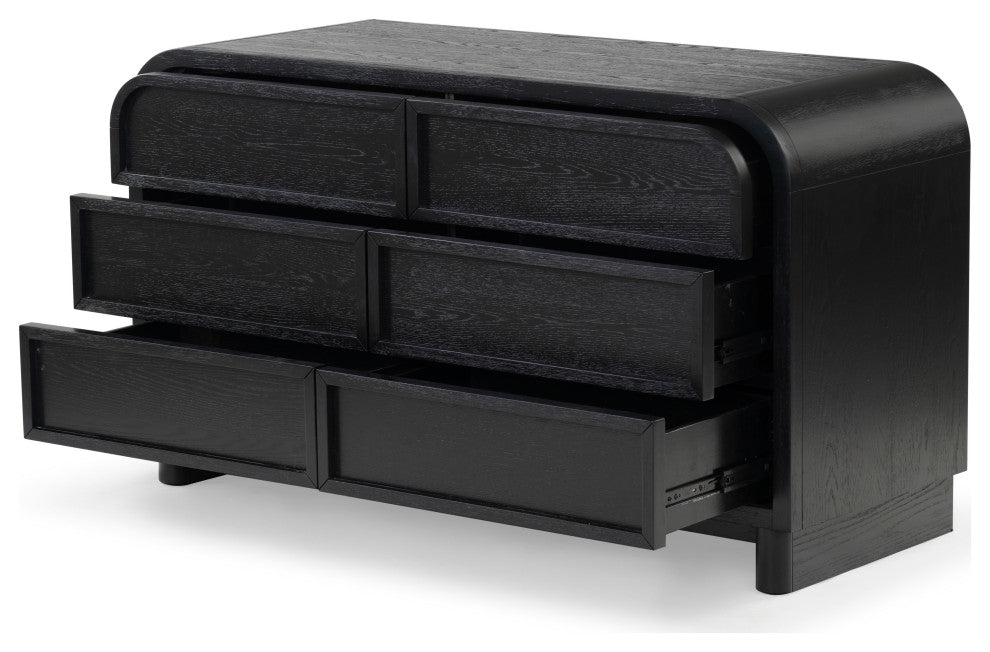 Safavieh Couture Dinah 6 Drawer Wood Dresser, Black