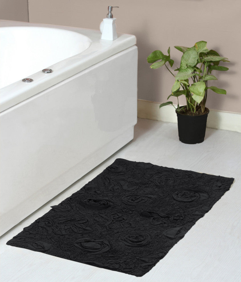 Modesto Bath Rug Bath Rug Set, Machine Wash, 21"x34" Rectangle, Gray