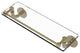 Remi 16" Glass Vanity Shelf with Gallery Rail, Unlacquered Brass