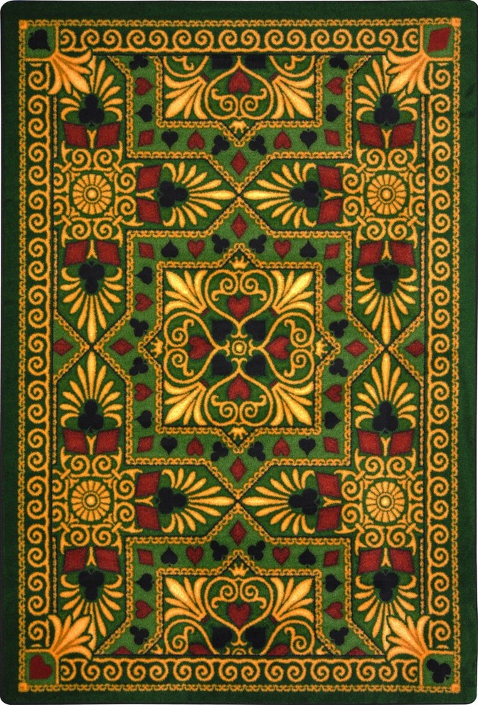 Games People Play Rug, Jackpot, 3'10"x5'4", Emerald