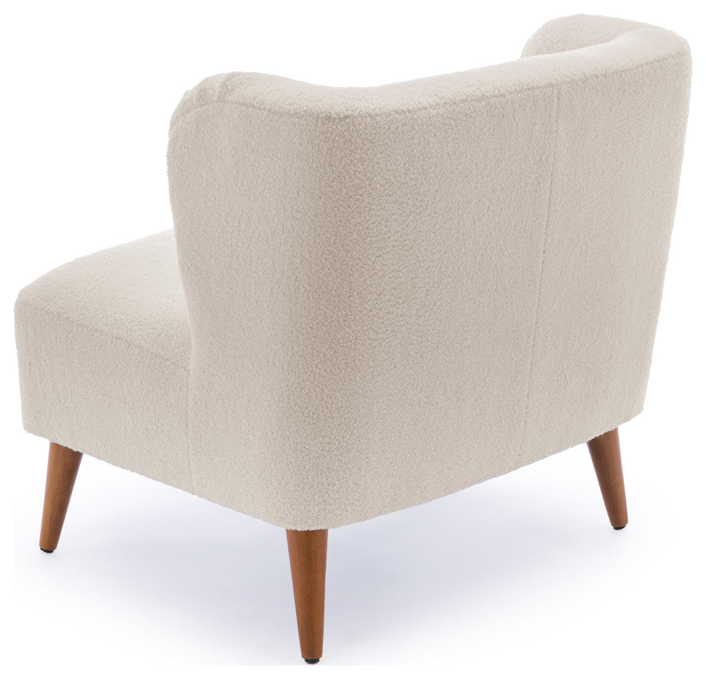 Vesper Boucle Accent Chair, Milky White