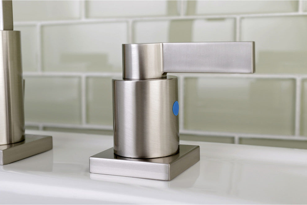 Fauceture Widespread Bathroom Faucet With Retail Pop-Up, Brushed Nickel