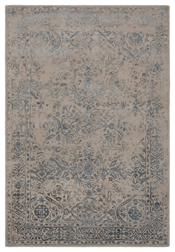 Zina Area Rug, Blue/Beige, 7'9"x10'6"