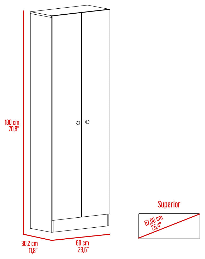 DEPOT E-SHOP Dakari Multistorage Cabinet, White Washed Oak