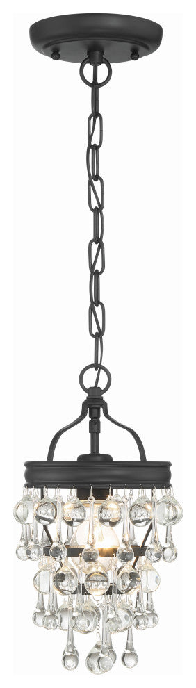 CRYSTORAMA Calypso 1 Light Matte Black Mini Chandelier