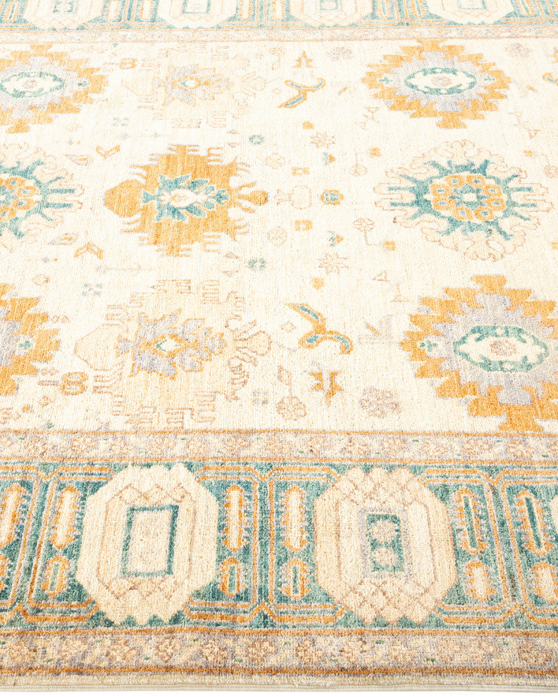 Eclectic, One-of-a-Kind Hand-Knotted Area Rug Ivory, 5'2"x9'10"