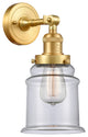 Canton 1 Light Sconce, Satin Gold, Clear