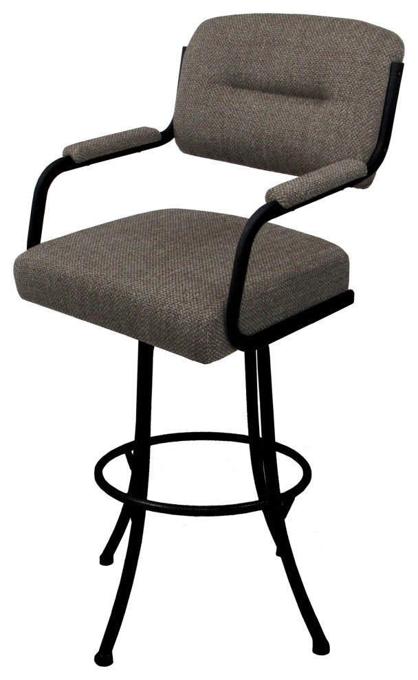 Swivel Counter Metal Bar Stool, Plumley Cocoa - Beige, 34"