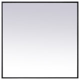 Home Living Metal Frame Square Mirror 30 Inch, Black