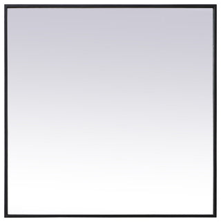 Home Living Metal Frame Square Mirror 30 Inch, Black
