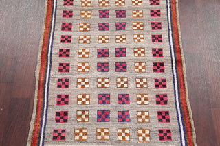 Consigned, Oriental Gabbeh Persian Design Hand-Knotted Area Rug, Gray, 5'0"X3'3"