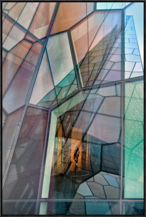 "Colour Mosaic" Framed Canvas Giclee by Jure Kravanja, 25x37"
