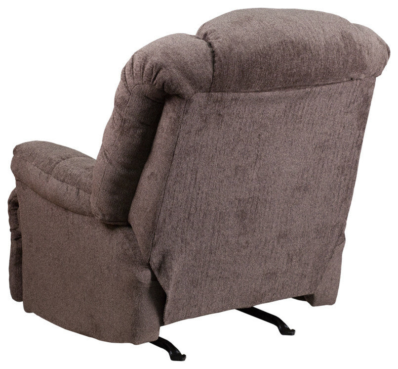 Contemporary Hillel Pewter Chenille Rocker Recliner