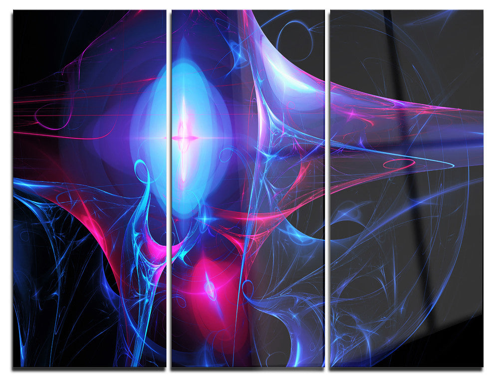 "Blue Bright Candle" Digital Metal Wall Art, 3 Panels, 36"x28"