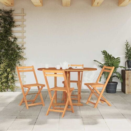 vidaXL Folding Patio Table (27.6''''-47.2'''')x5.5''''-27.6''''x29.5'''' Solid Teak Wood