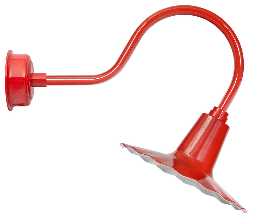 16" Iris LED Barn Light With Modern Arm, Red