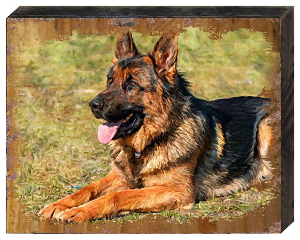 German Shepherd Art Wooden Wall Art, Medium 18x12