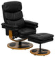 Flash Furniture Contemporary Black Recliner and Ottoman with Base