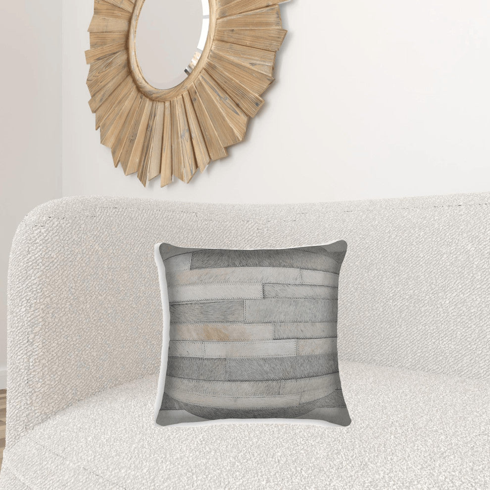 18" X 18" X 5" Gray  Pillow