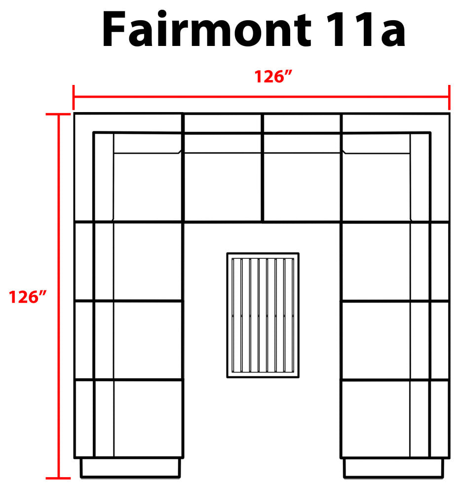 Fairmont 11 Piece Outdoor Wicker Patio Furniture Set 11a