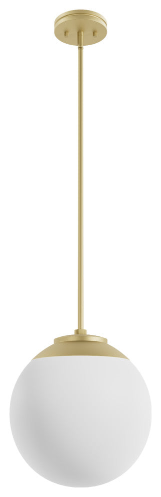 Hepburn Painted Modern Brass With Cased White Glass 1 Light Pendant Ceiling