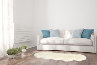 Milan Shearling Double Sheepskin Rug 2' X 6', Ivory