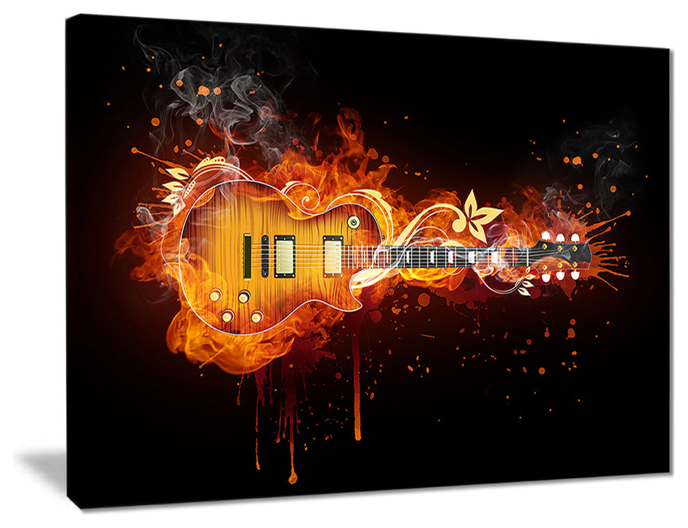 "Electric Guitar" Abstract Digital Canvas Print, 20"x12"