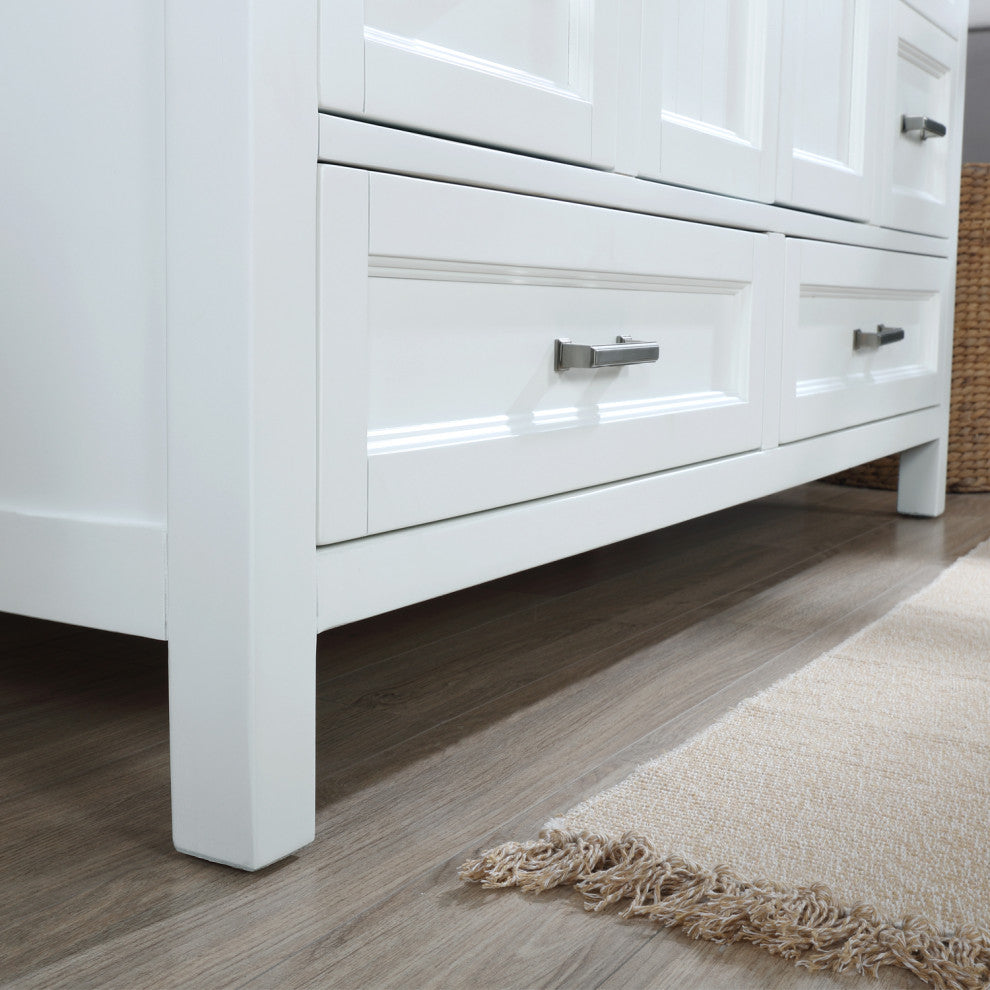 Isla 60" White Single Bathroom Vanity with Composite Stone Top